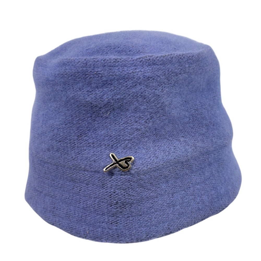 Betmar New York Vintage Periwinkle Blue Angora Wool Blend Bucket Hat H637